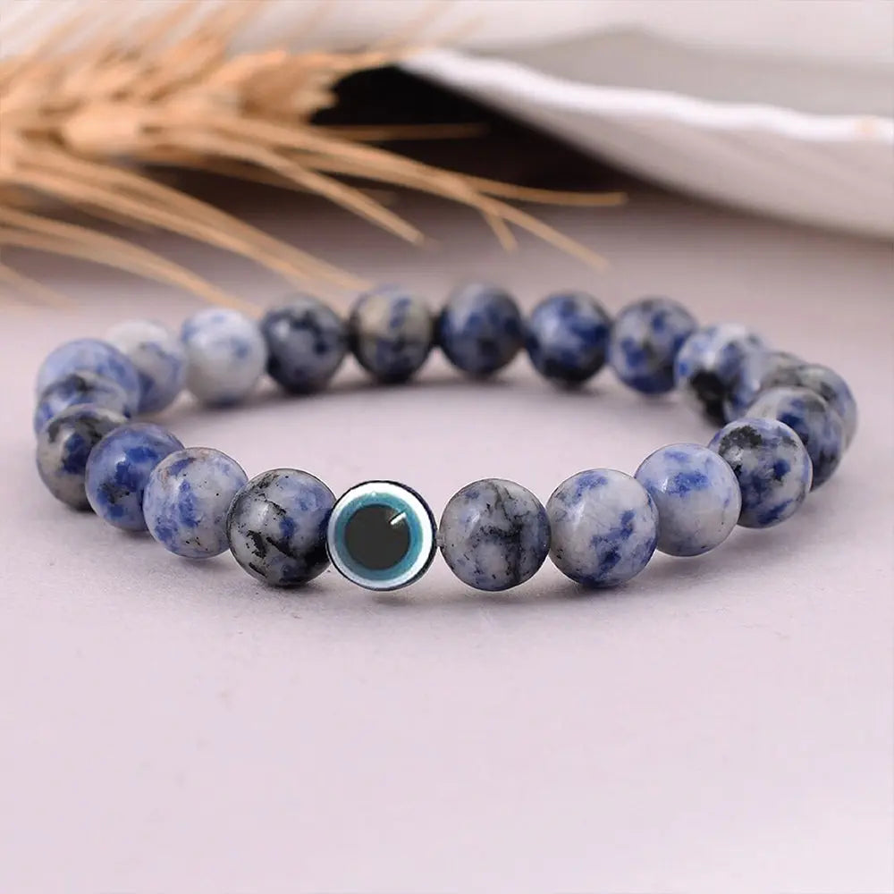 Earth Natural Grey Stones with Blue Evil Eye SANATHAN