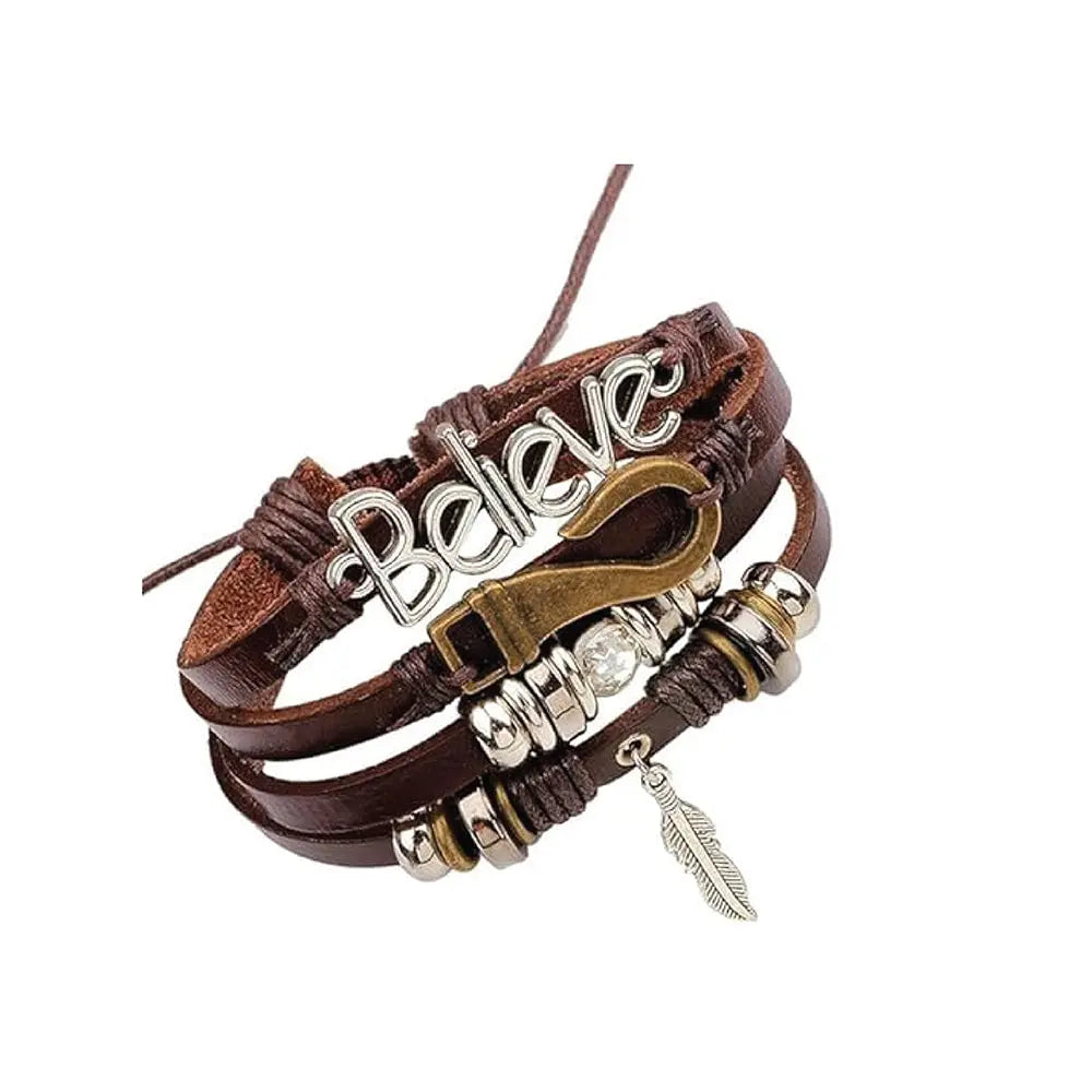 Sanathan Shining Believe Fashion Genuine Leather Bracelet SANATHAN