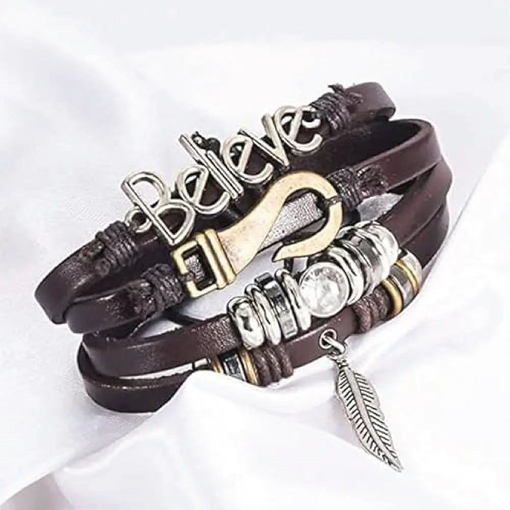 Sanathan Shining Believe Fashion Genuine Leather Bracelet SANATHAN